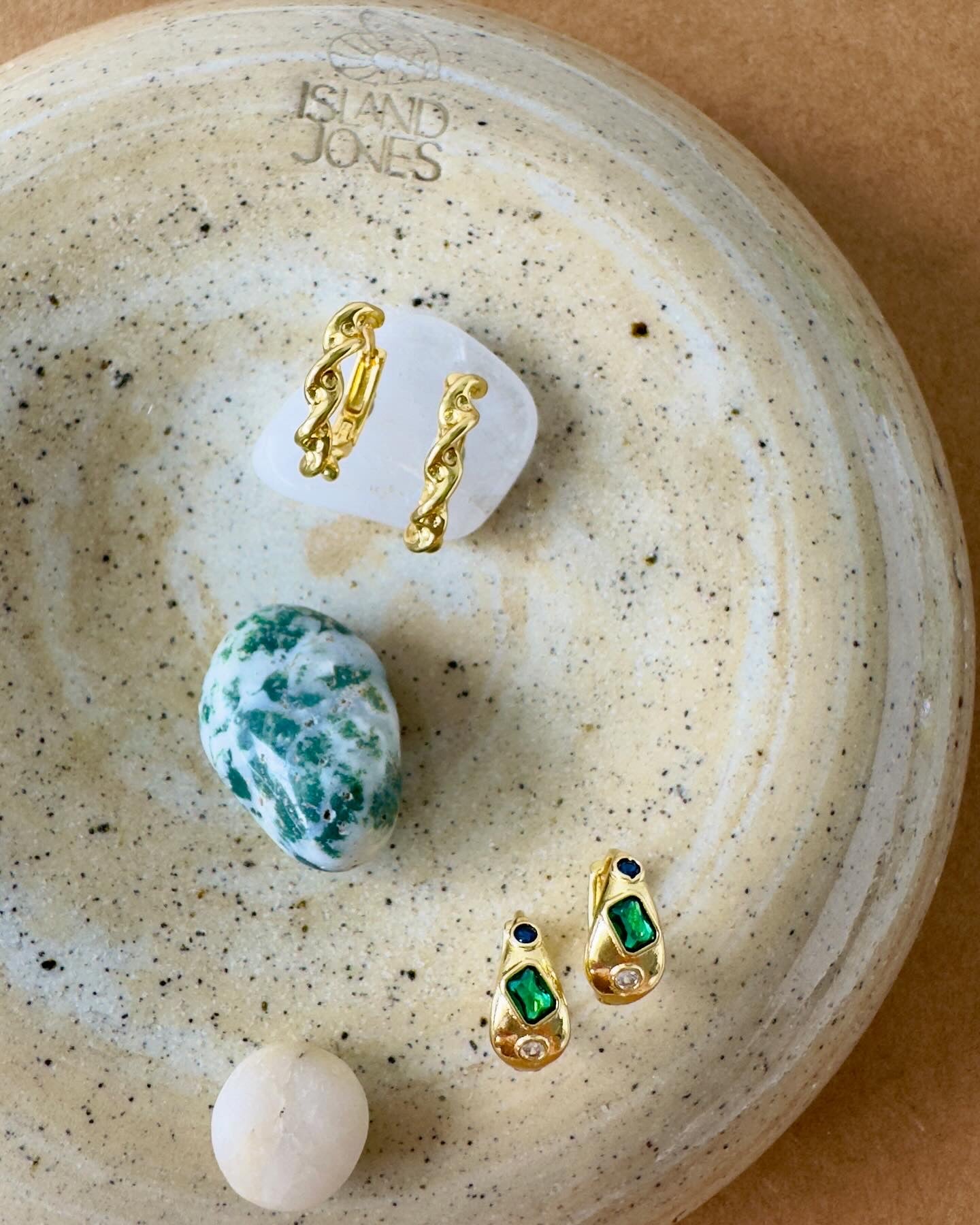Sea gems 14K gold fill huggie hoops