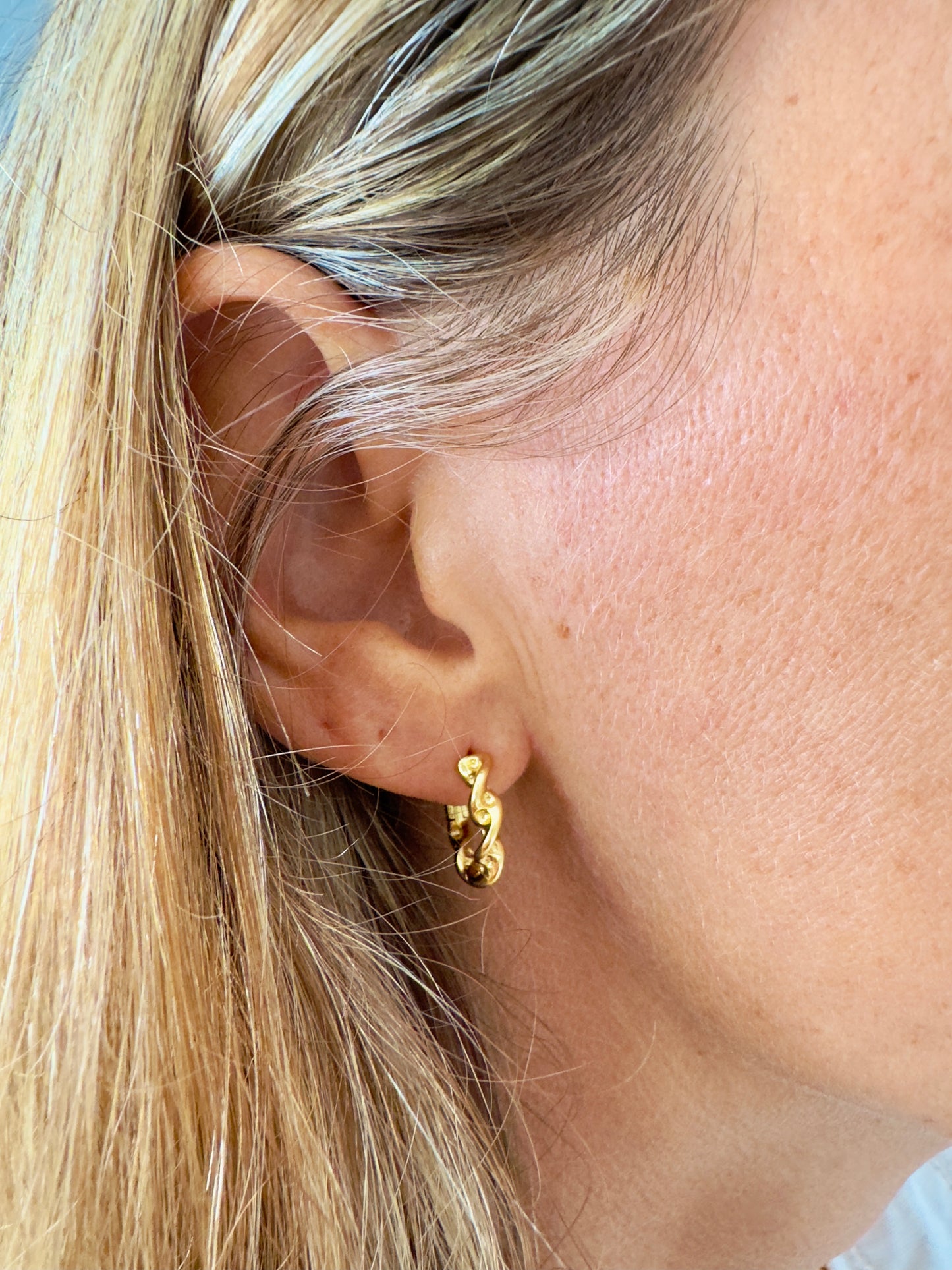 Kelp Twist 14K gold fill Huggie Hoops