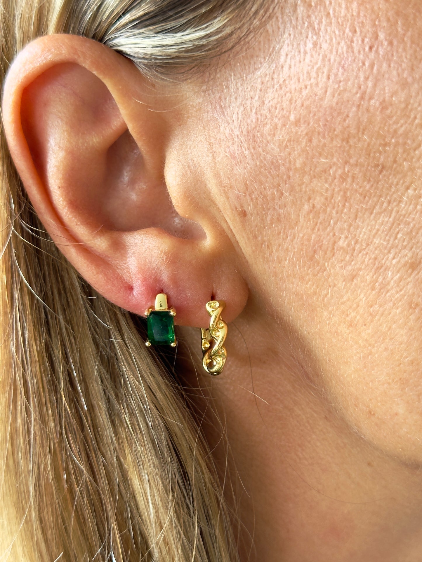 Kelp Twist 14K gold fill Huggie Hoops