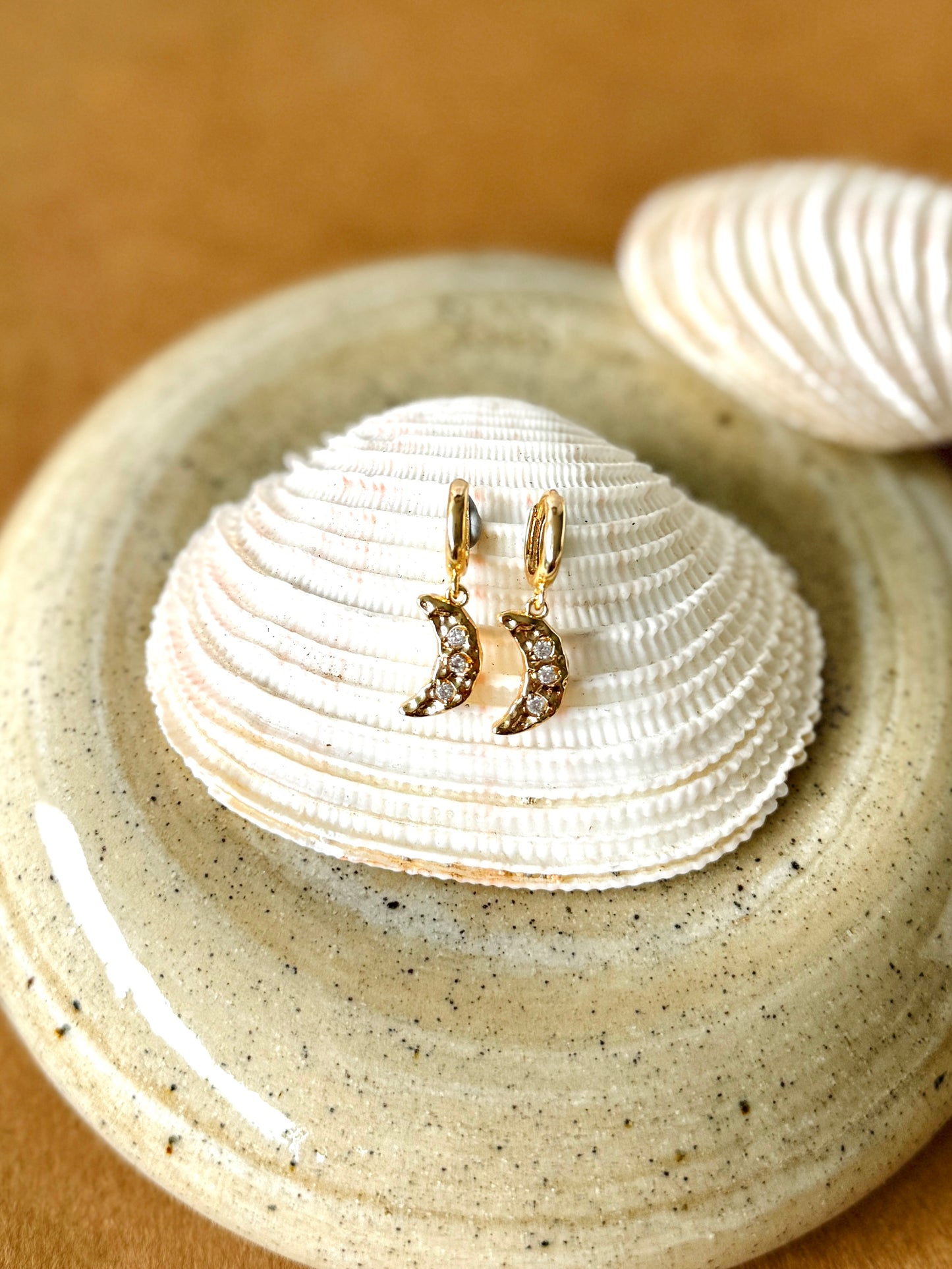 Moon Ripple 14K Gold Fill Huggie Hoops