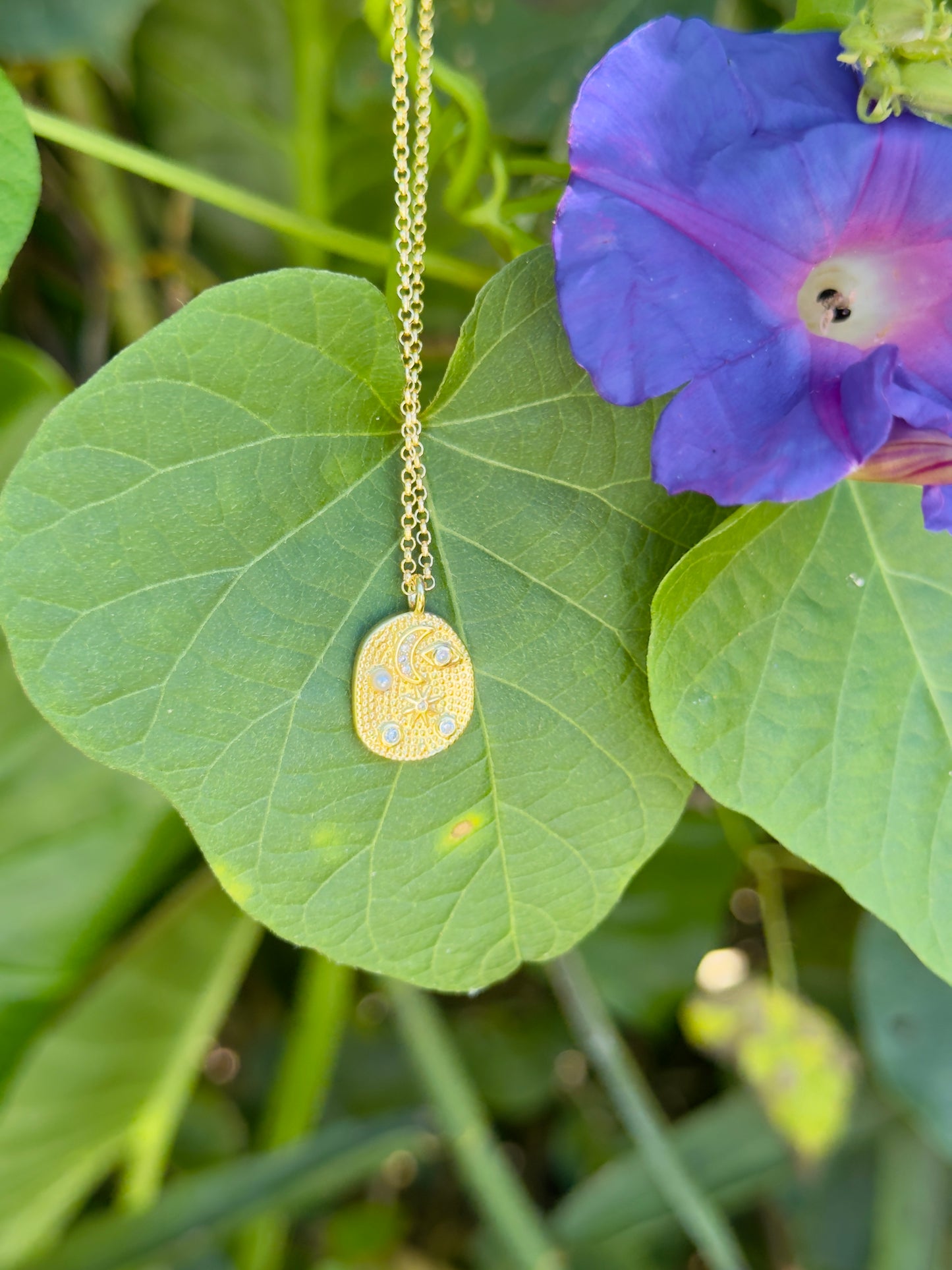 My Moon and Stars 14K Gold Fill pendant on 16" chain necklace