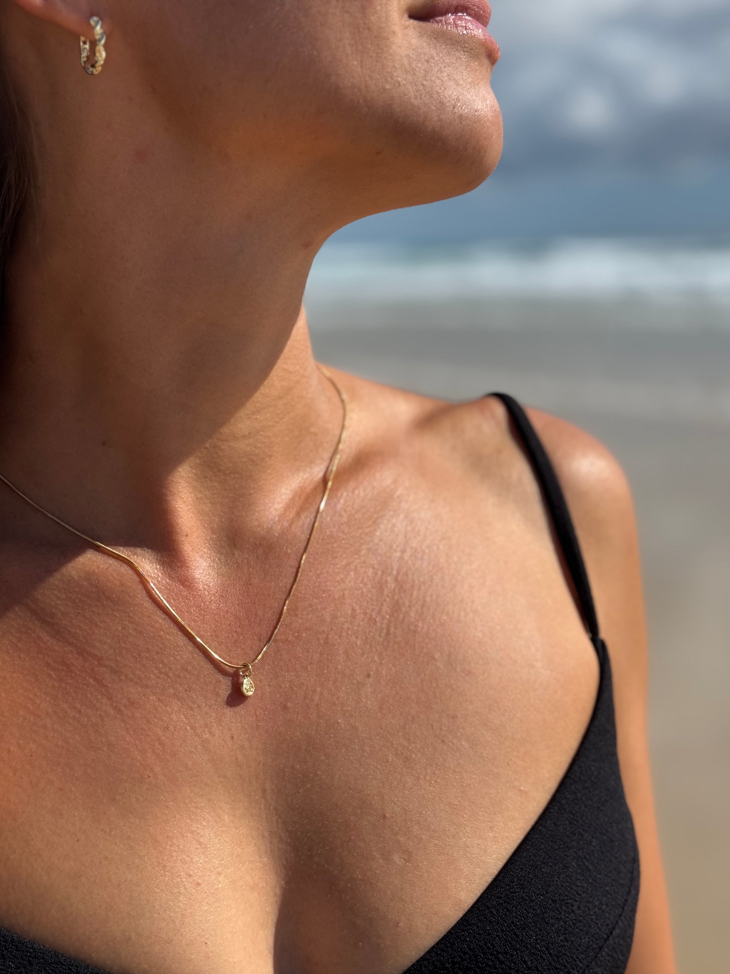 New moon pendant chain