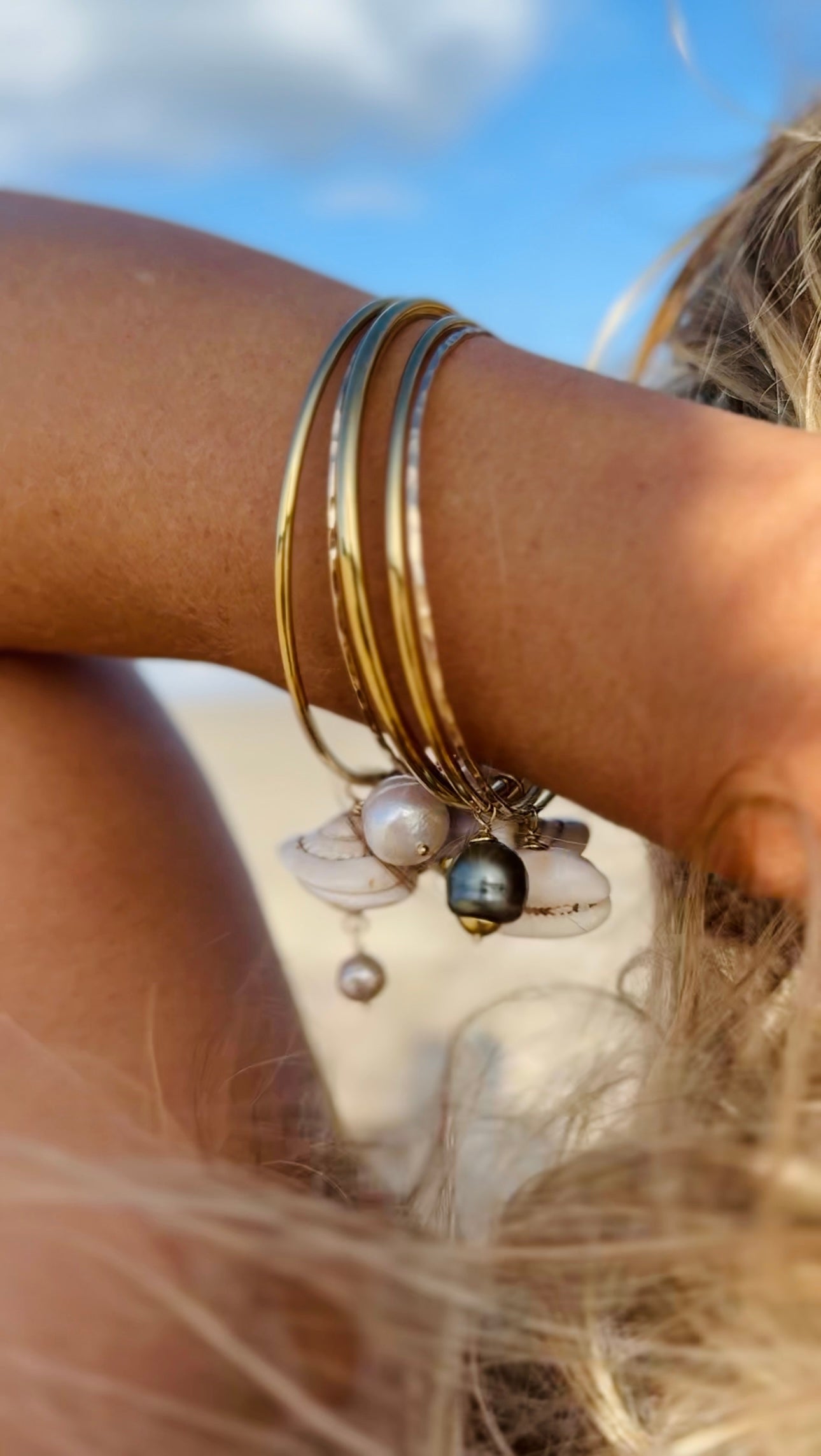 Ocean 14K Gold fill bangle - Customisable