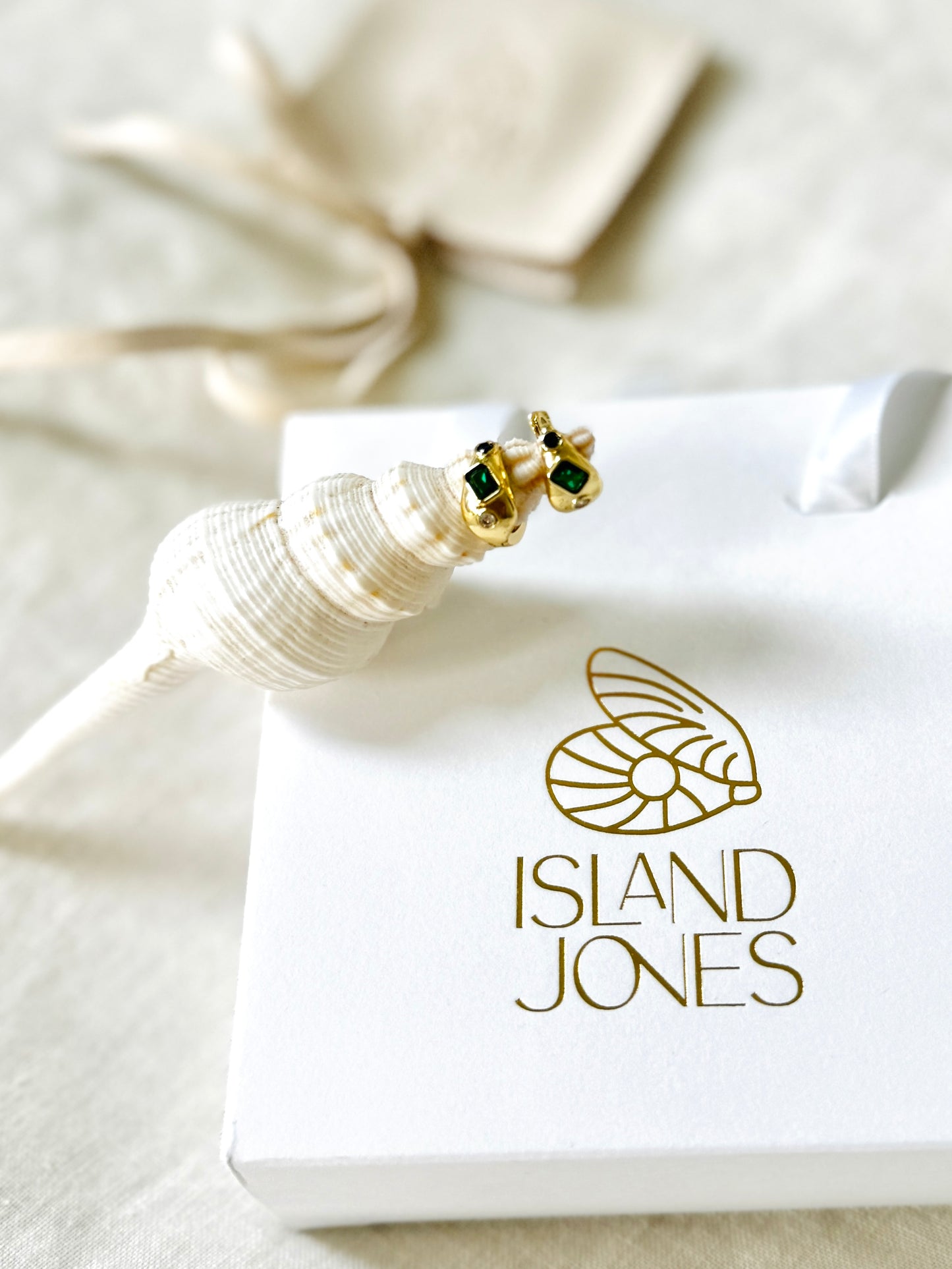 Sea gems 14K gold fill huggie hoops