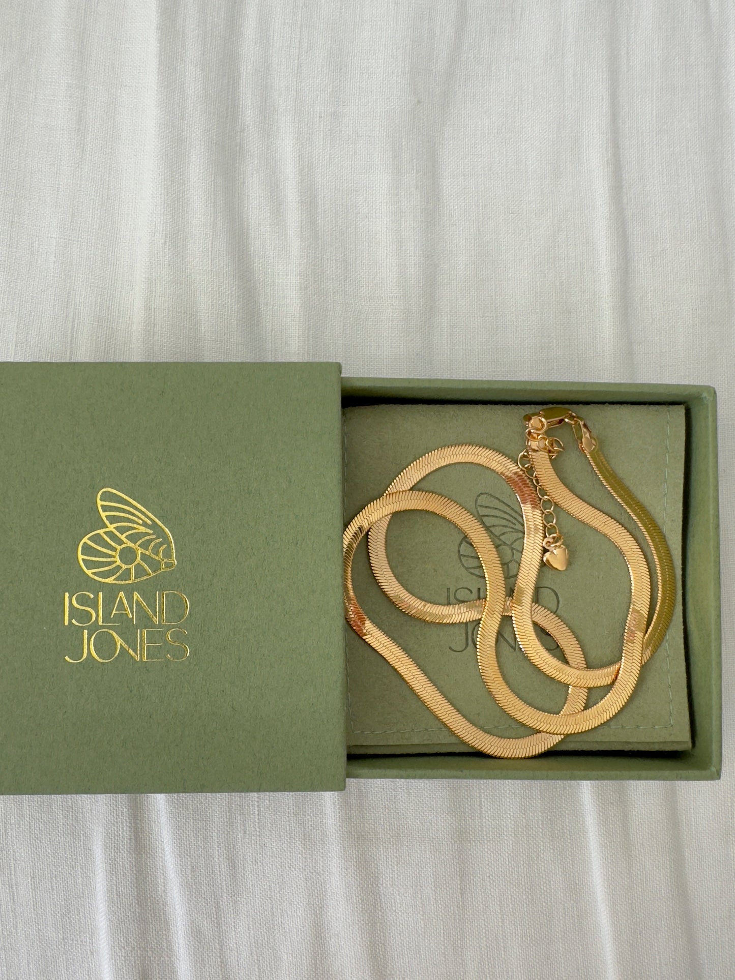 Shoreline herringbone chain necklace - 14K Gold Fill