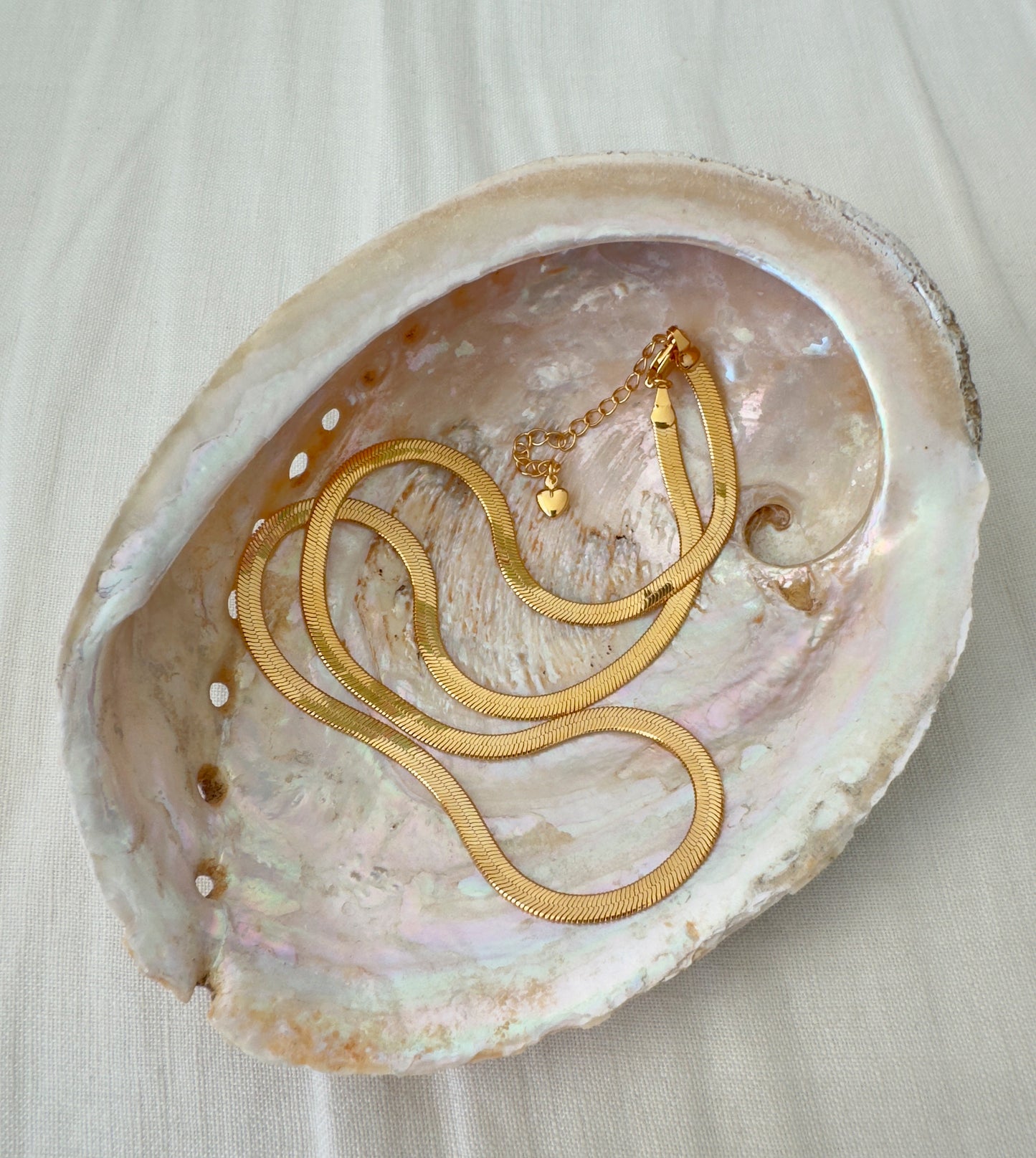 Shoreline herringbone chain necklace - 14K Gold Fill