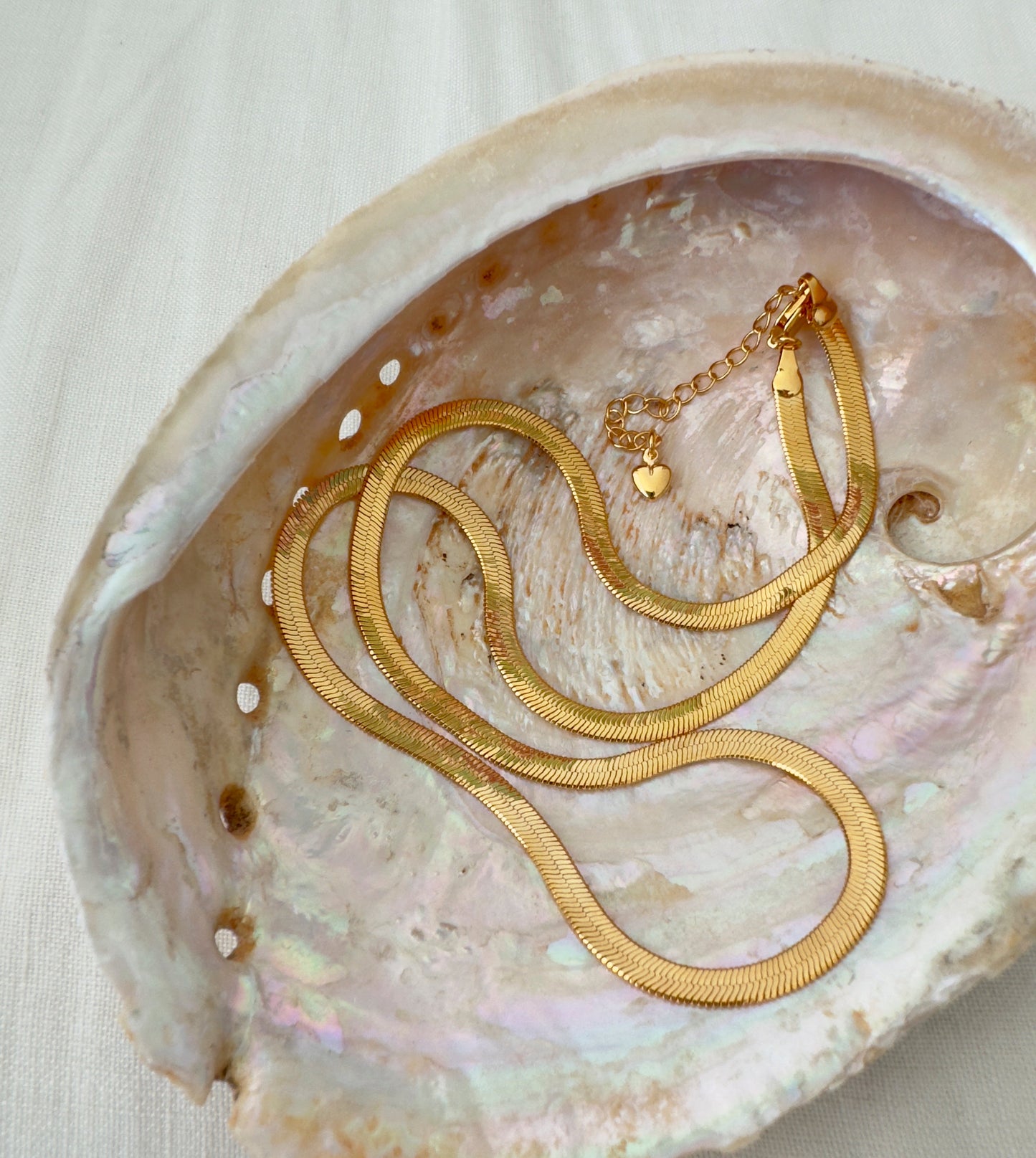 Shoreline herringbone chain necklace - 14K Gold Fill