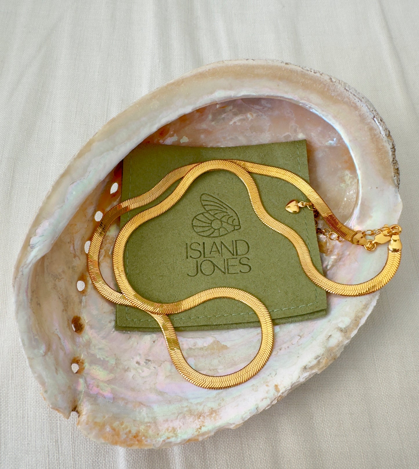 Shoreline herringbone chain necklace - 14K Gold Fill