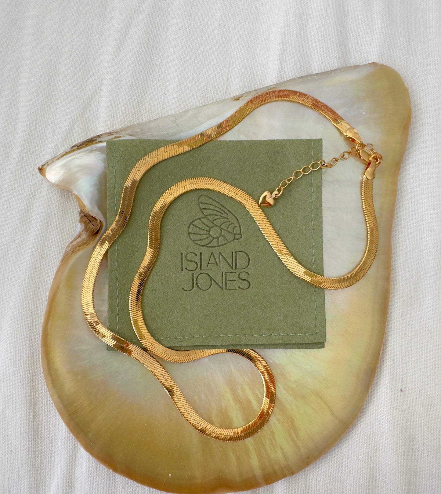 Shoreline herringbone chain necklace - 14K Gold Fill