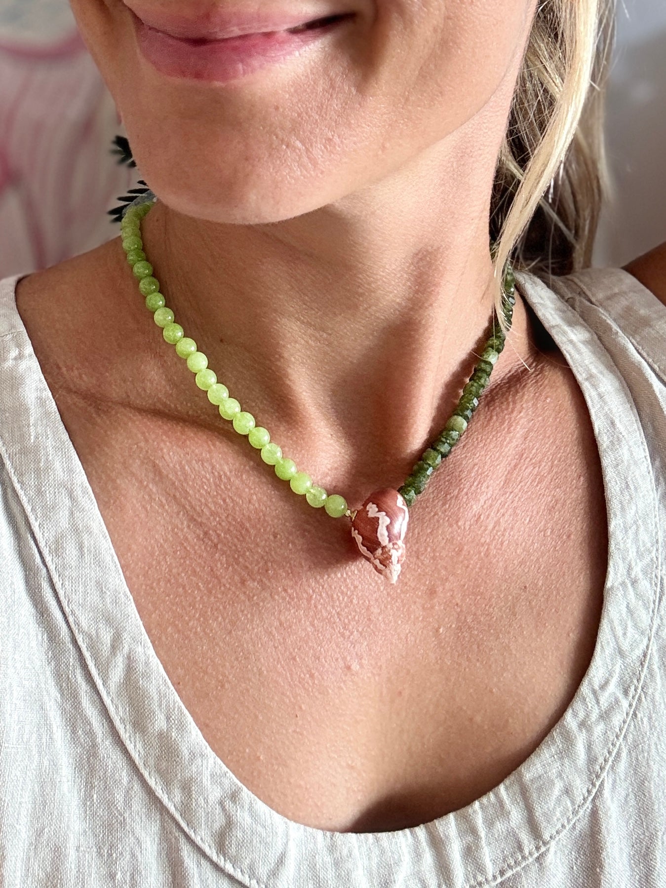 Yin Yang Gemstone and pearl choker necklace