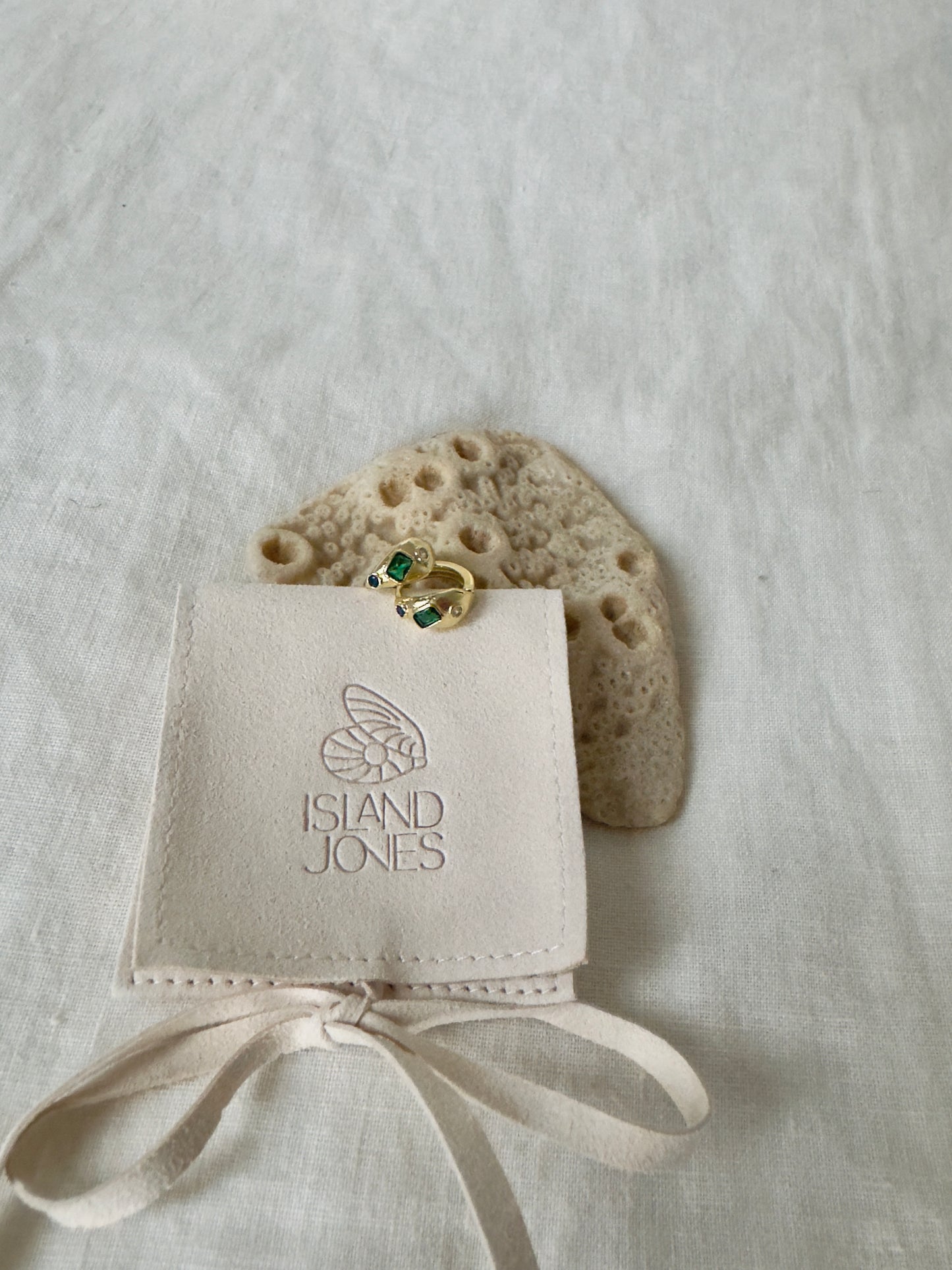 Sea gems 14K gold fill huggie hoops