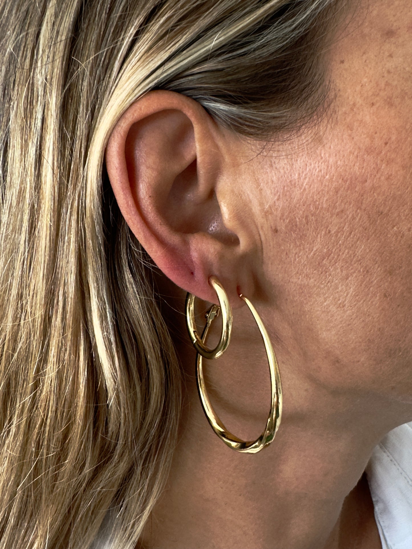 Wave 14K Gold Fill large hoops