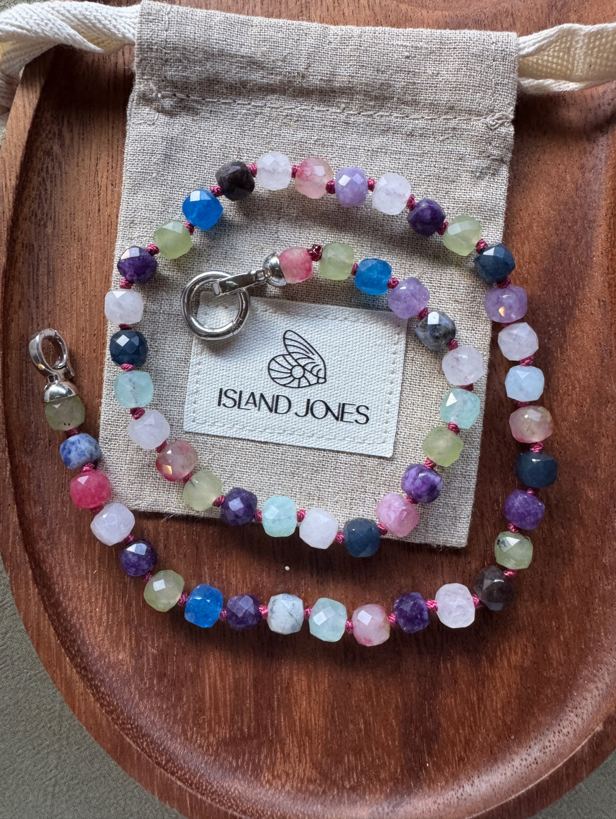 Gemstone Charm Link Necklace - Customisable with your choice of pendants