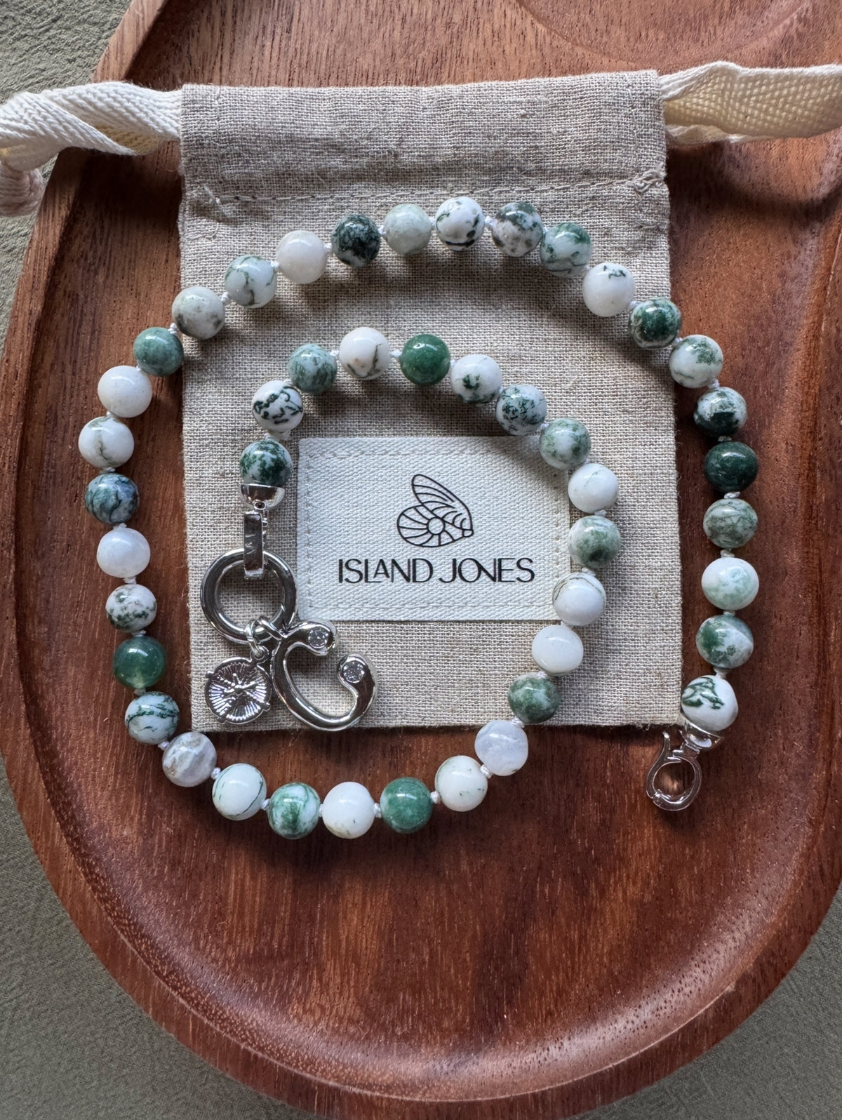 Gemstone Charm Link Necklace - Customisable with your choice of pendants