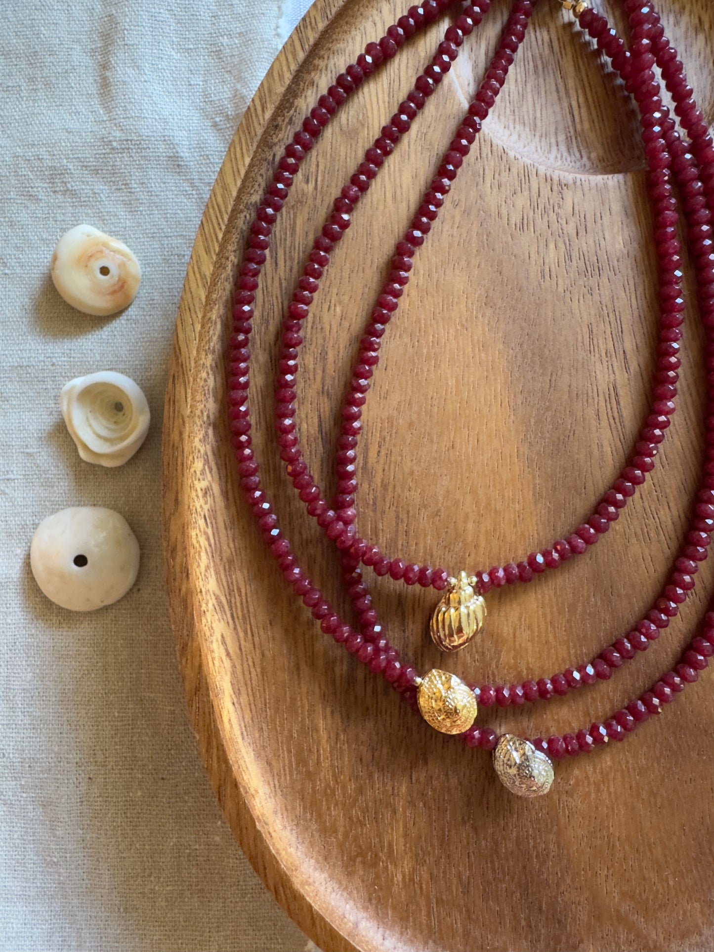 Spiral gemstone necklace