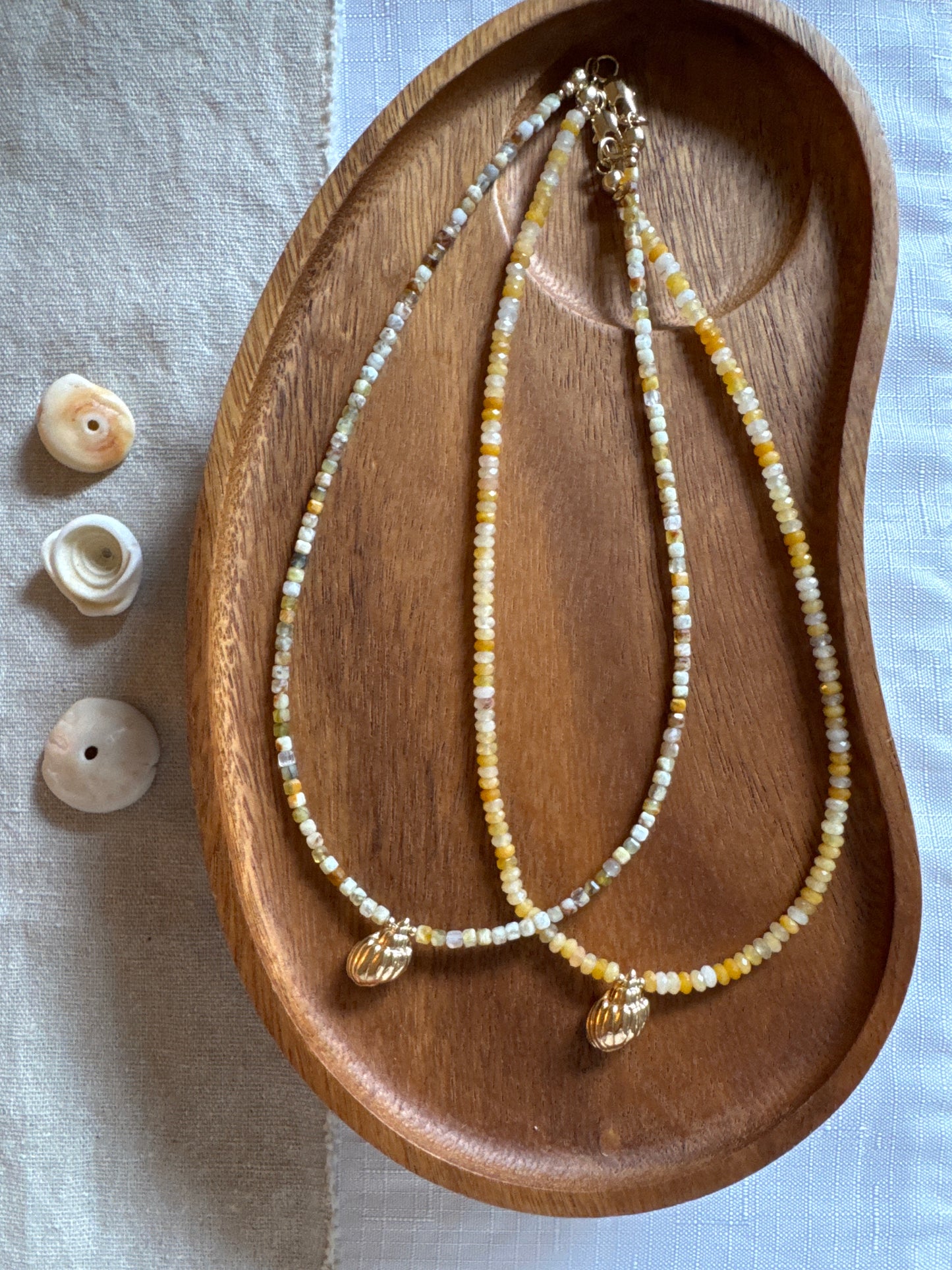 Spiral gemstone necklace