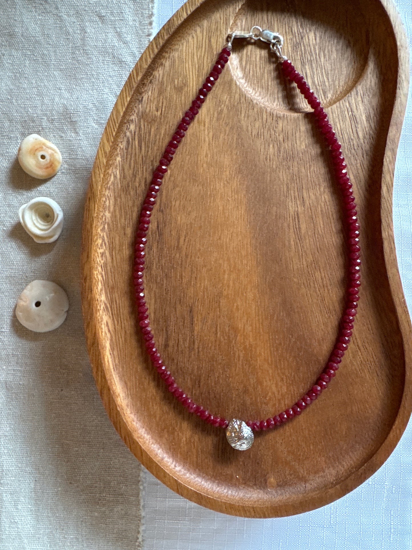 Spiral gemstone necklace
