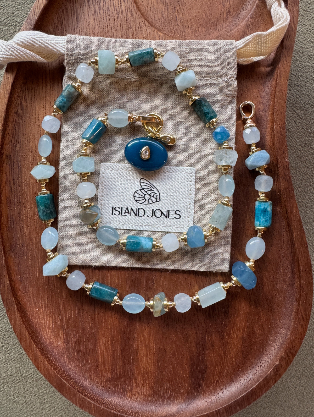 Gemstone Charm Link Necklace - Customisable with your choice of pendants
