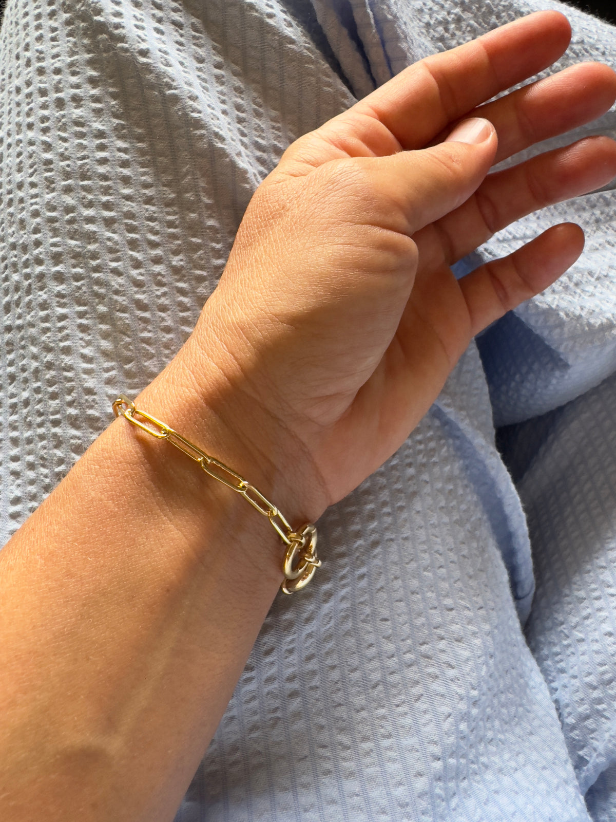 Paper Clip link Chain Bracelet