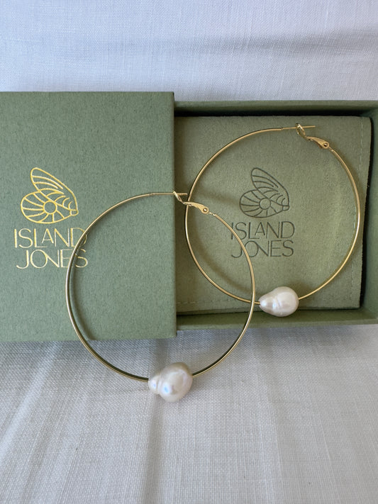 Illumination Pearl Hoops XL 14K Gold Fill