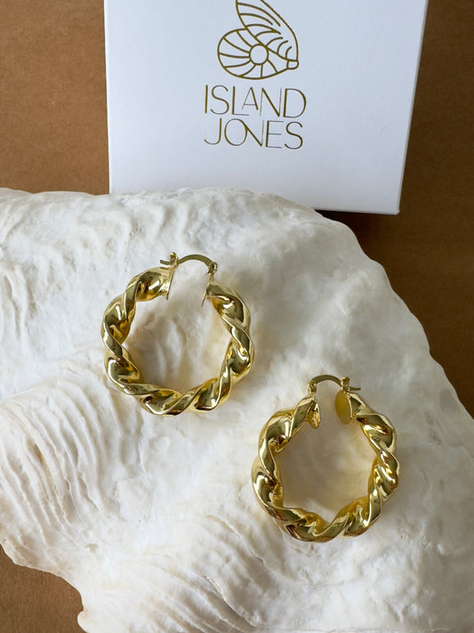 Kelp twist X large 14K Gold Fill Hoops