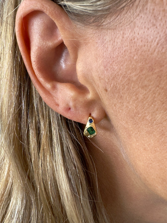 Sea gems 14K gold fill huggie hoops